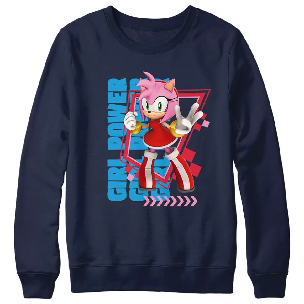 Amy Girl Power Navy Crewneck>SEGA Cheap