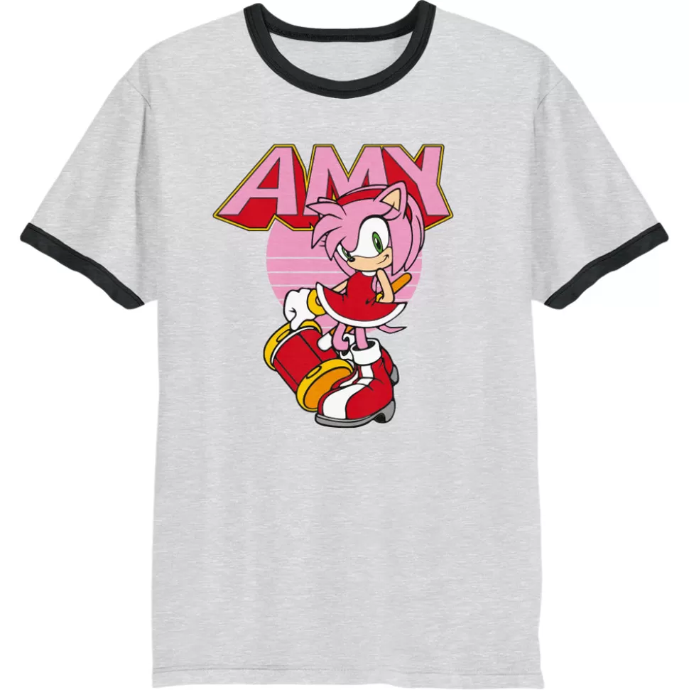 Amy Rose Retro Grey Ringer Tee>SEGA Fashion