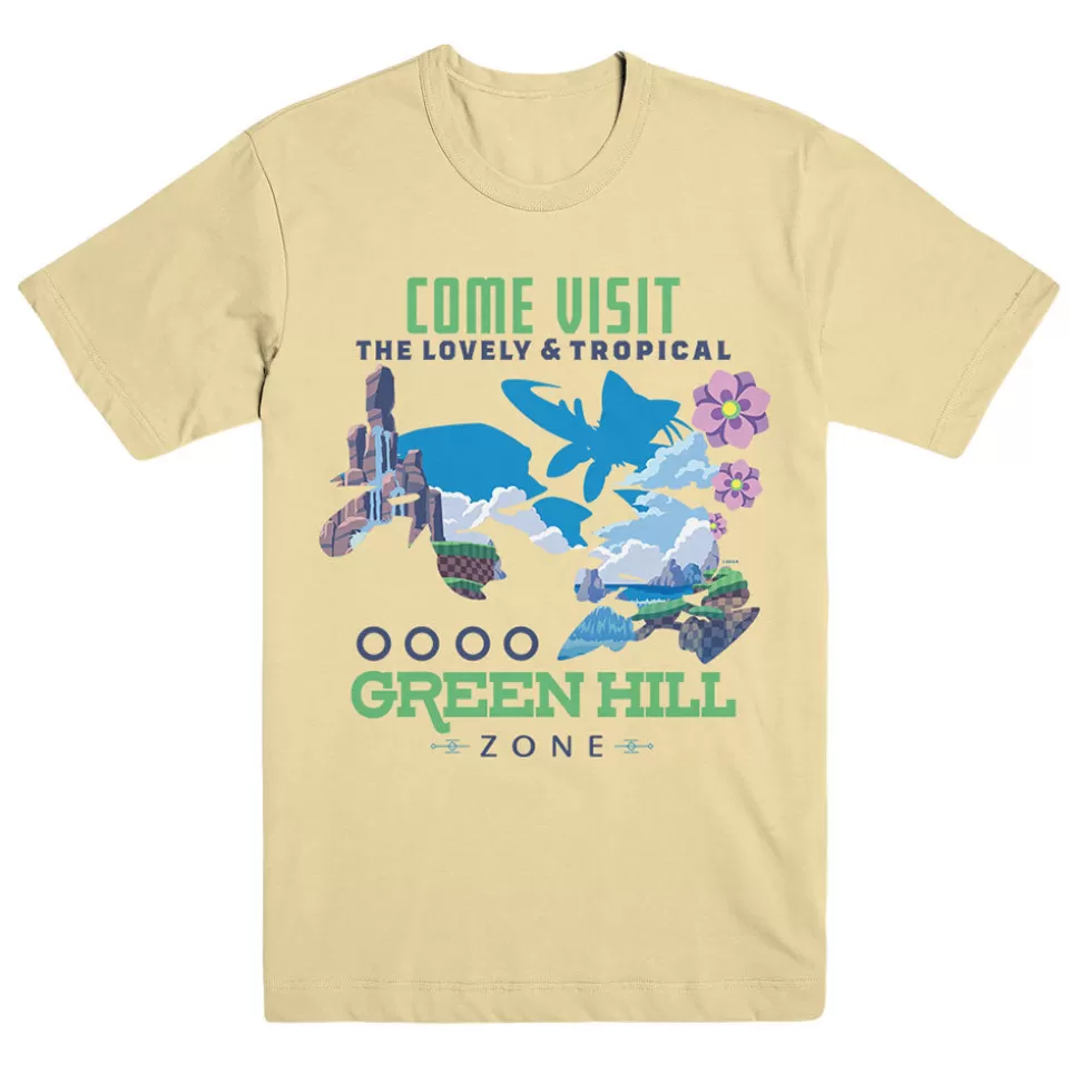 Come Visit Green Hill Zone Yellow Tee Shirt>SEGA Hot