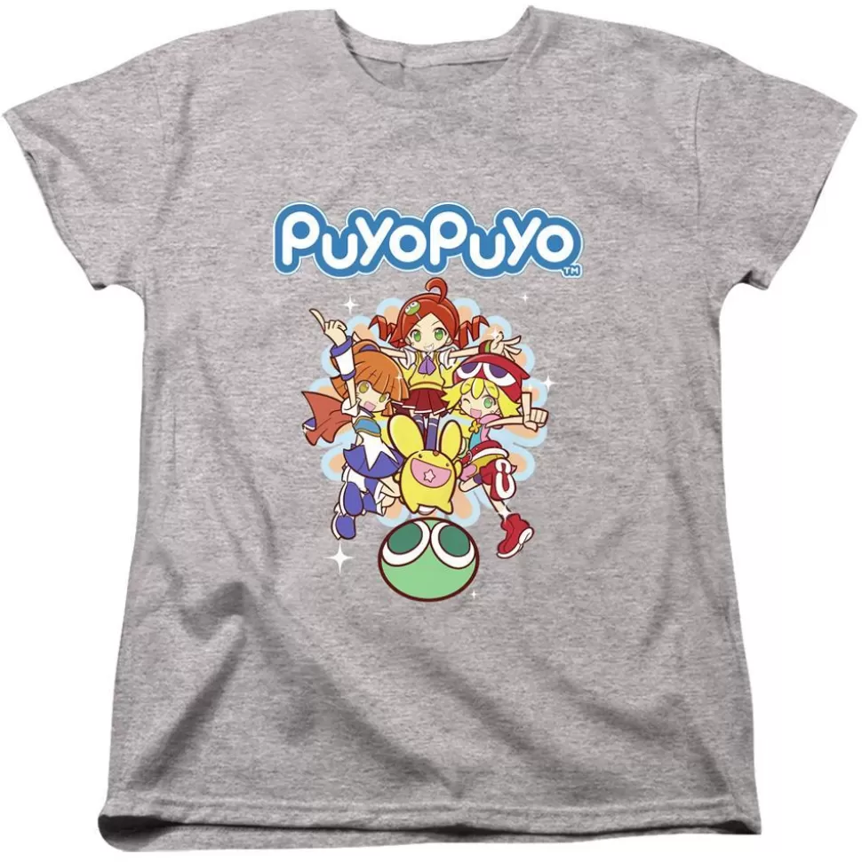 Puyo Puyo Champions Characters Women's Heather Grey Tee>SEGA Outlet