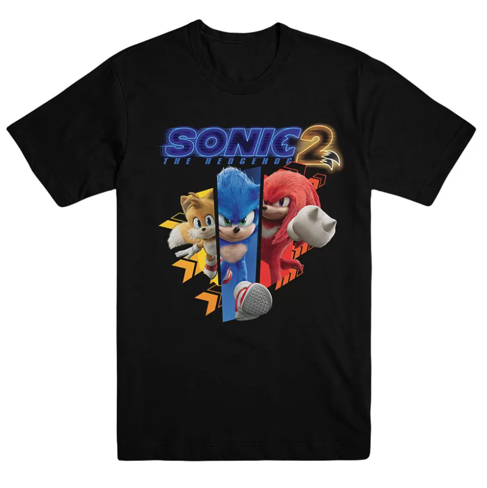 Sonic 2 Character Running Unisex Black Tee>SEGA Hot