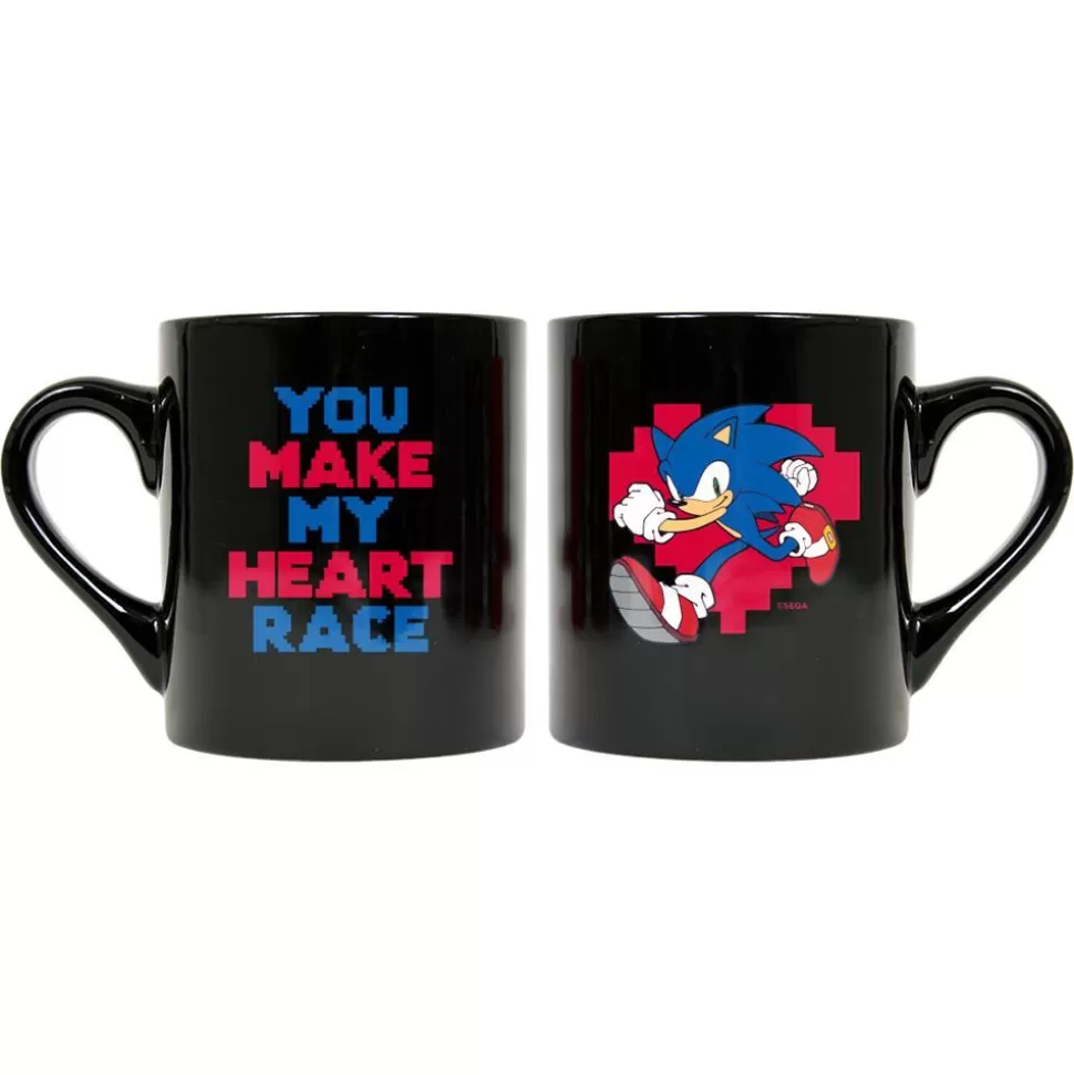 Sonic Classic Heart Race Black Mug>SEGA Clearance