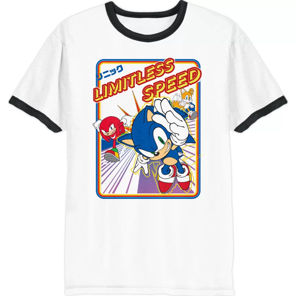 Sonic, Knuckles, and Tails Limitless Speed Retro Ringer Tee>SEGA Shop