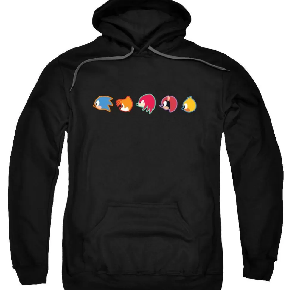 Sonic Mania Plus Character Head Black Hoodie>SEGA Online