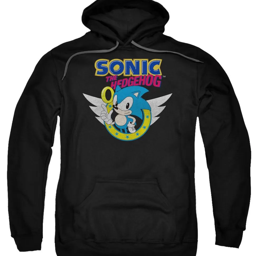 Sonic Rings and Wings Black Hoodie>SEGA Store
