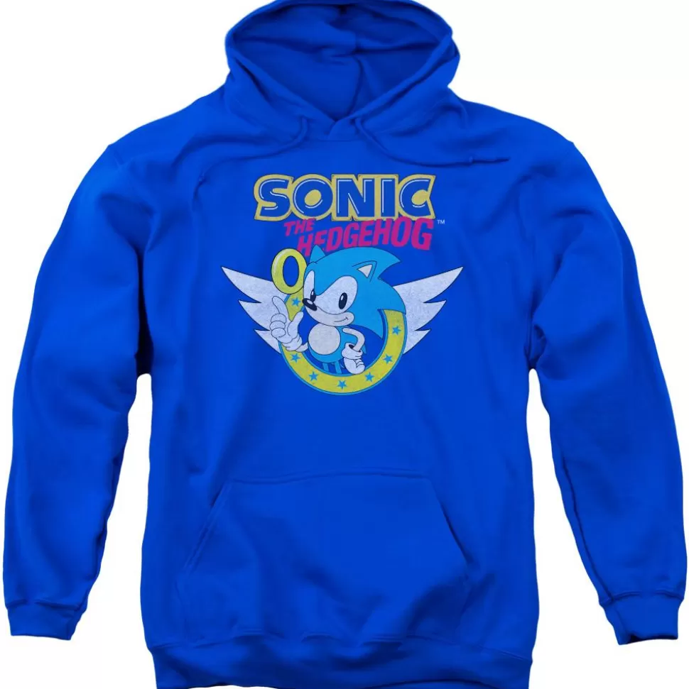 Sonic Rings and Wings Blue Hoodie>SEGA Clearance