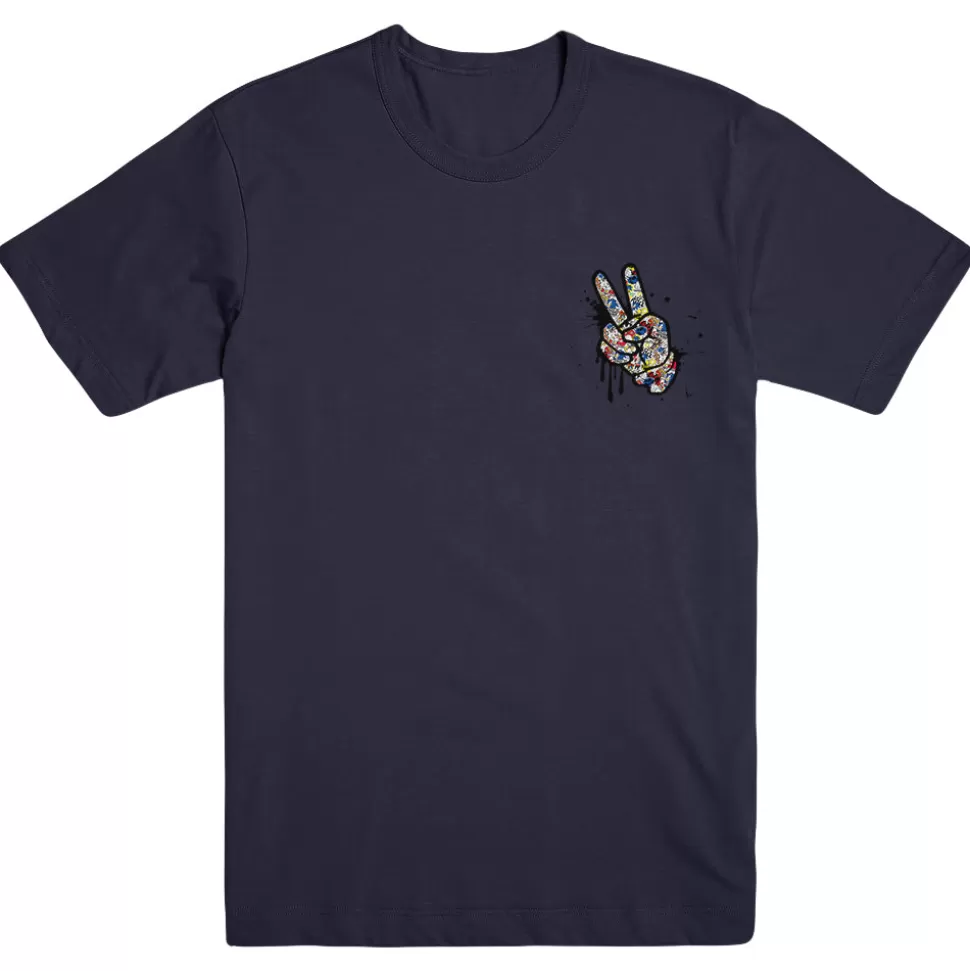 Sonic the Hedgehog Peace Graffiti Navy T-Shirt>SEGA Flash Sale