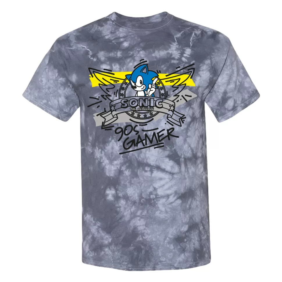 Sonic the Hedgehog 90's Gamer Gray Tie-Dye Tee>SEGA Fashion